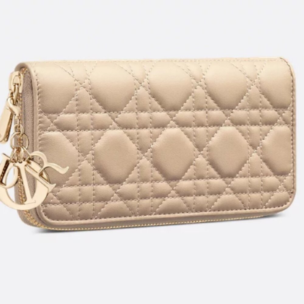 Lady Dior Voyageur Wallet in Cannage Lambskin - NEVER BEFORE USED